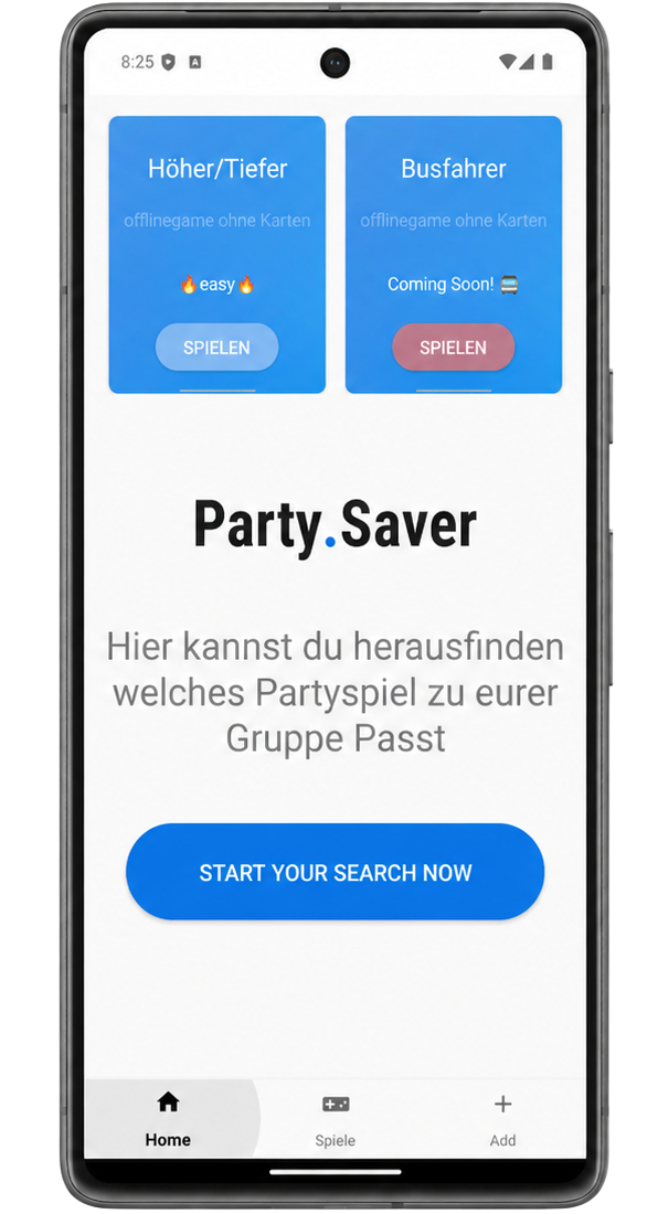 Party.Saver Auswahl der Spieleranzahl